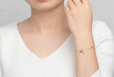 Natural Yellow Citrine/Green Olivine 14K 925 Sterling Silver Bracelets for Women