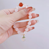 Ruifan Peach Light Pink Rose Quartz Red Agate Bracelet YBR754
