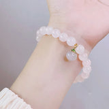 Ruifan Peach Light Pink Rose Quartz Red Agate Bracelet YBR754