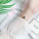 925 Sterling Silver Green Ghost Stone Crystal Bracelet for Women