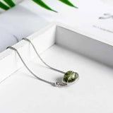925 Sterling Silver Green Ghost Stone Crystal Bracelet for Women