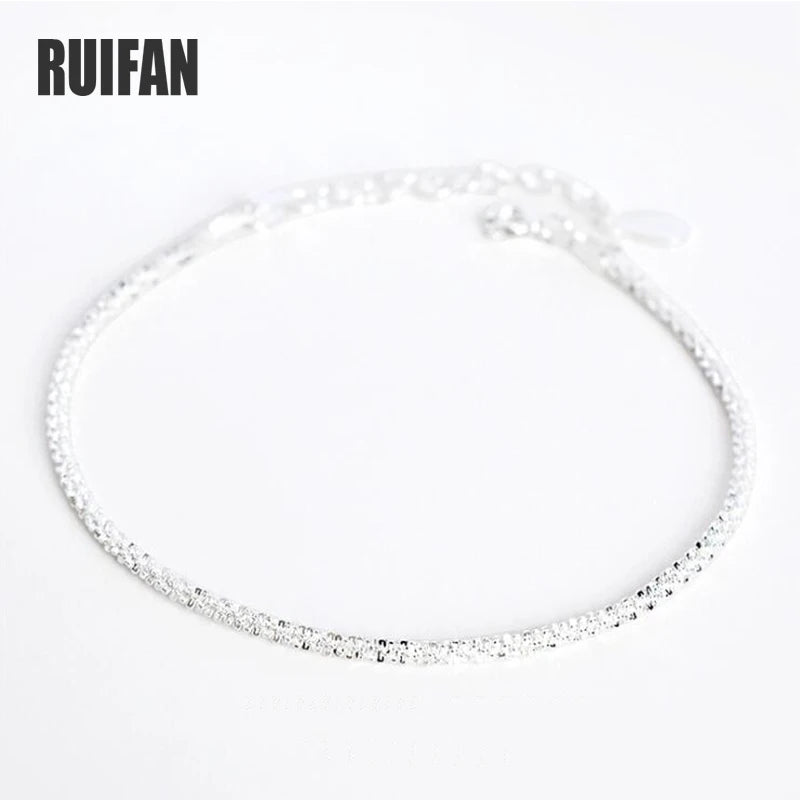 Ruifan 925 Silver Gypsophila Chain Bracelet for Women YBR145