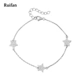 Ruifan CZ 925 Sterling Silver Link Chain Bracelet Women