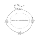Ruifan CZ 925 Sterling Silver Link Chain Bracelet Women