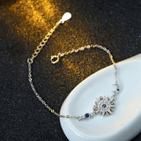 Ruifan Sun CZ Slim Chain 925 Silver Bracelet YBR030
