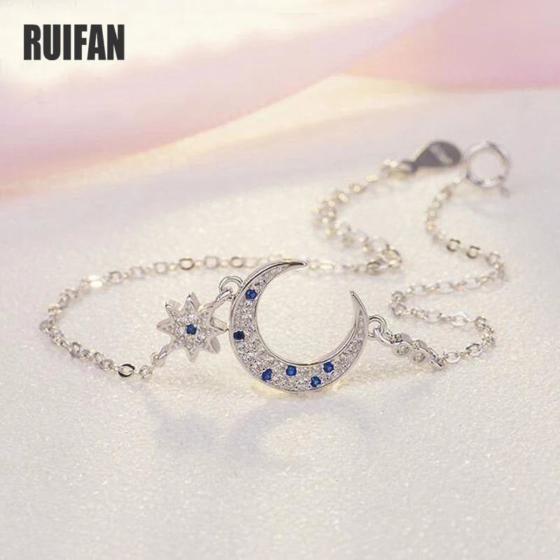 Ruifan Sun CZ Slim Chain 925 Silver Bracelet YBR030
