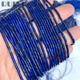Ruiyi Natural Lapis Lazuli Tube 2x4mm Beads