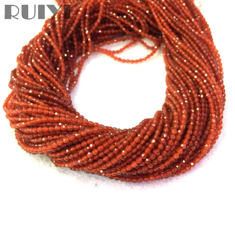 Ruiyi Orange Carnelian Micro Faceted Beads Small Spacer Stone