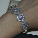 Rulalei Princess Cut Zircon Bangle for Women
