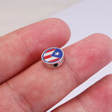 5pcs Stainless Steel American Flag Big Hole Beads Charm DIY Bracelet