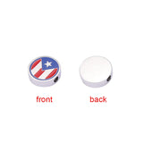 5pcs Stainless Steel American Flag Big Hole Beads Charm DIY Bracelet