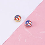 5pcs Stainless Steel American Flag Big Hole Beads Charm DIY Bracelet