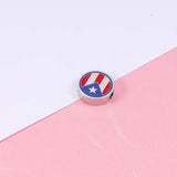 5pcs Stainless Steel American Flag Big Hole Beads Charm DIY Bracelet