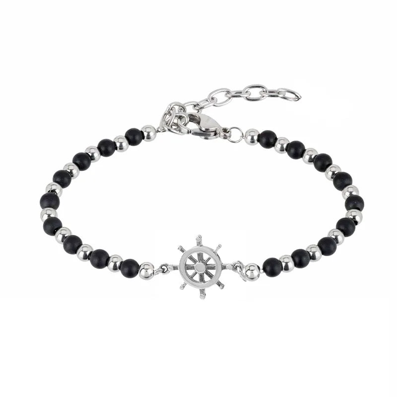 Stainless Steel Wheel Bracelet for Men Bead Bracelet