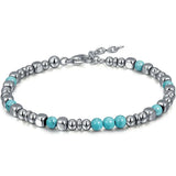 Stainless Steel Malachite Man's Rosary Bracelet