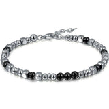 Stainless Steel Malachite Man's Rosary Bracelet