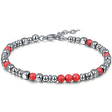 Stainless Steel Malachite Man's Rosary Bracelet