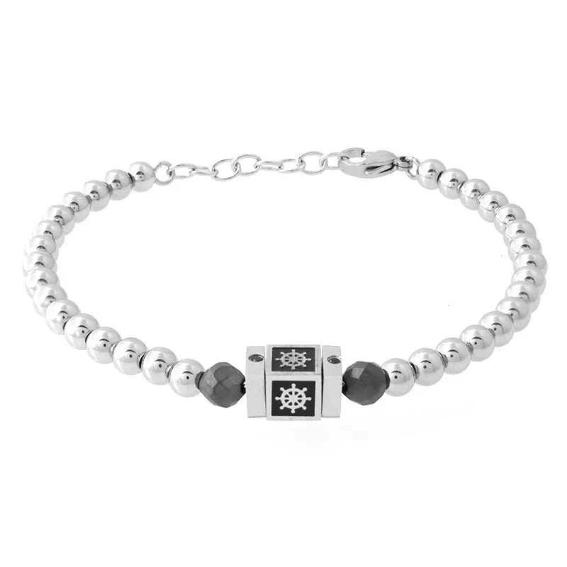 Men's Sailor Anchor Bracelet Stone Beaded Jewelry