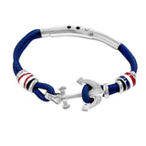 Stainless Steel Men Enamel Rope Bracelet Anchor Nylon String