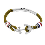 Stainless Steel Men Enamel Rope Bracelet Anchor Nylon String