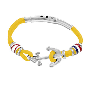 Stainless Steel Men Enamel Rope Bracelet Anchor Nylon String