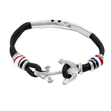 Stainless Steel Men Enamel Rope Bracelet Anchor Nylon String