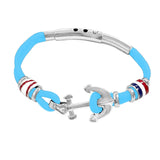 Stainless Steel Men Enamel Rope Bracelet Anchor Nylon String