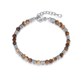 Adjustable Bead Bracelet Men Stainless Steel Gift for Him