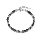 Adjustable Bead Bracelet Men Stainless Steel Gift for Him