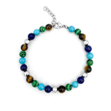 Men's Bracelet Natural Stone Beads 6mm with Stainless Steel, Adjustable Size