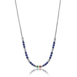 Stainless Steel Enamel Pendant Beaded Necklace