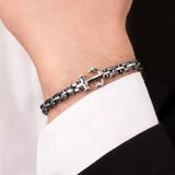 Men Ceramic Bracelet Stainless Steel Stone Anchor Bracelet Jewelry