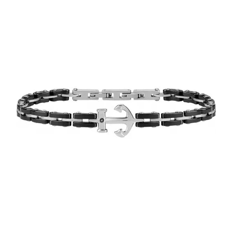 Men Ceramic Bracelet Stainless Steel Stone Anchor Bracelet Jewelry