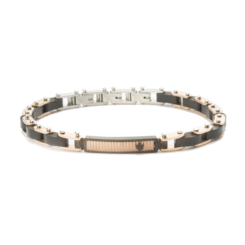 Men Women Stainless Steel Rose Plated Bracelet