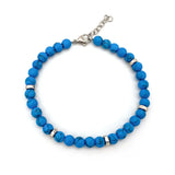 Men's Natural Stone Bracelet 6mm with Stainless Steel Charm Bead