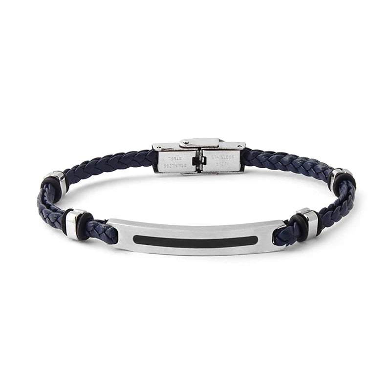 Men's Rope Chain Bracelet with Stainless Steel Wristband