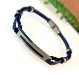 Men's Rope Chain Bracelet with Stainless Steel Wristband