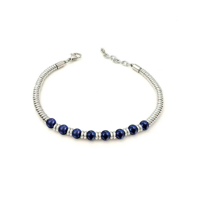 Men's Natural Stone Bracelet with Snake Chain