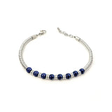 Men's Natural Stone Bracelet with Snake Chain