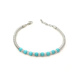 Men's Natural Stone Bracelet with Snake Chain
