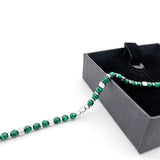 Men's Malachite Stone Bracelet with Stainless Steel Parts