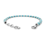 Men's Turquoise Stone Bracelet 4mm with Stainless Steel Charm