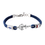 Men's Anchor Bracelet Red Nylon Rope with Stainless Steel
