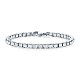 Stainless Steel Venetian Box Chain Bracelet 4mm