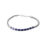 Men's Stainless Steel Bracelet with Purple Ceramic Beads