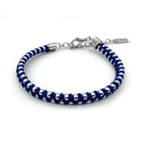 Men's Braided Rope Bracelet with Stainless Steel Beads