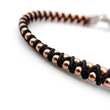 Men's Braided Rope Bracelet with Stainless Steel Beads