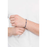 Men's Stone Bracelet with Steel Ring