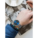 Men's Stone Bead Bracelet 6mm Stainless Steel Adjustable Size