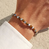 Men's Tiger Eye Stone Bracelet 4mm with Stainless Steel Beads